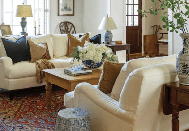 Traditional interior design living room example
