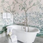 clary-bosbyshell-emily-hertz-master-bathroom-schumacher-madame-pompadour-wallpaper-pink-blush-tub-marble