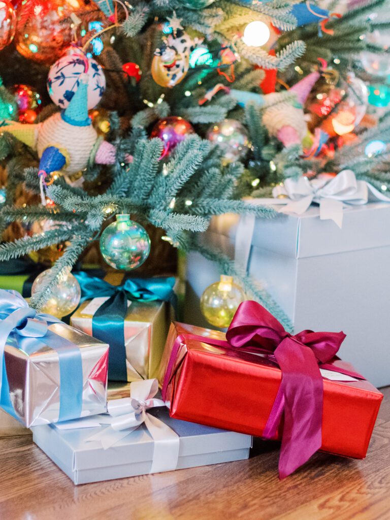 Personalized gift wrap wrapping Christmas xmas NIP Stephanie green  Santa tree 
