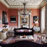 ven-house-christmas-in-english-countryside-chintz-persian-antique-rug-mantel-fireplace-Battlesden-pink-drawing-room