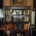 antique-fox-painting-bookcase-styling-english-country-style