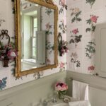 powder-room-wallpapered-with-antique-botanical-prints-roses-floral-flowers