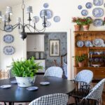 mark-d-sikes-waco-texas-1930s-home-southern-home-breakfast-room-french-country-buffalo-check-plaid-chairs
