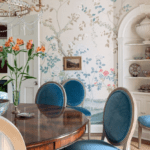 mark-sikes-dining-room-chinoiserie-wallpaper-velvet-chairs-round-table