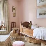 pretty-sophisticated-girls-nursery-bedroom-southern-living-antique-cradle-crib-walnut-schumacher-cabanan-stripe