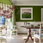 schumacher-green-velvet-upholstered-walls-dining-room-shelley-johnstone-paschke-courntey-petit-designs-4311-Arcady-Ave