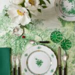 david-stark-design-green-white-tablescape-green-herend-chinese-bouquet-toile-ladybug-good-luck
