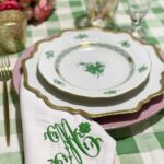emroidered-clover-shamrock-monogrammed-napkin-tablescape-saint-patricks-day-herend-chinese-bouquet-green-irish