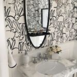 hunt-slonem-hatch-bunnies-black-white-powder-room