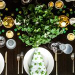 martha-stewart-d-porthault-trefoil-shamrocks-four-leaf-clover-napkins-st-saint-patricks-day-tablescape-gold-coin-chocolates