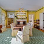 john-travolta-kelly-preston-islesboro-maine-house-for-sale-english-country-style-dining-room-chintz-toile-curtains