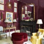 eerdmans-west-village-gallery-house-tour-living-room-fireplace-aubergine-glazed-walls-mario-buatta-style