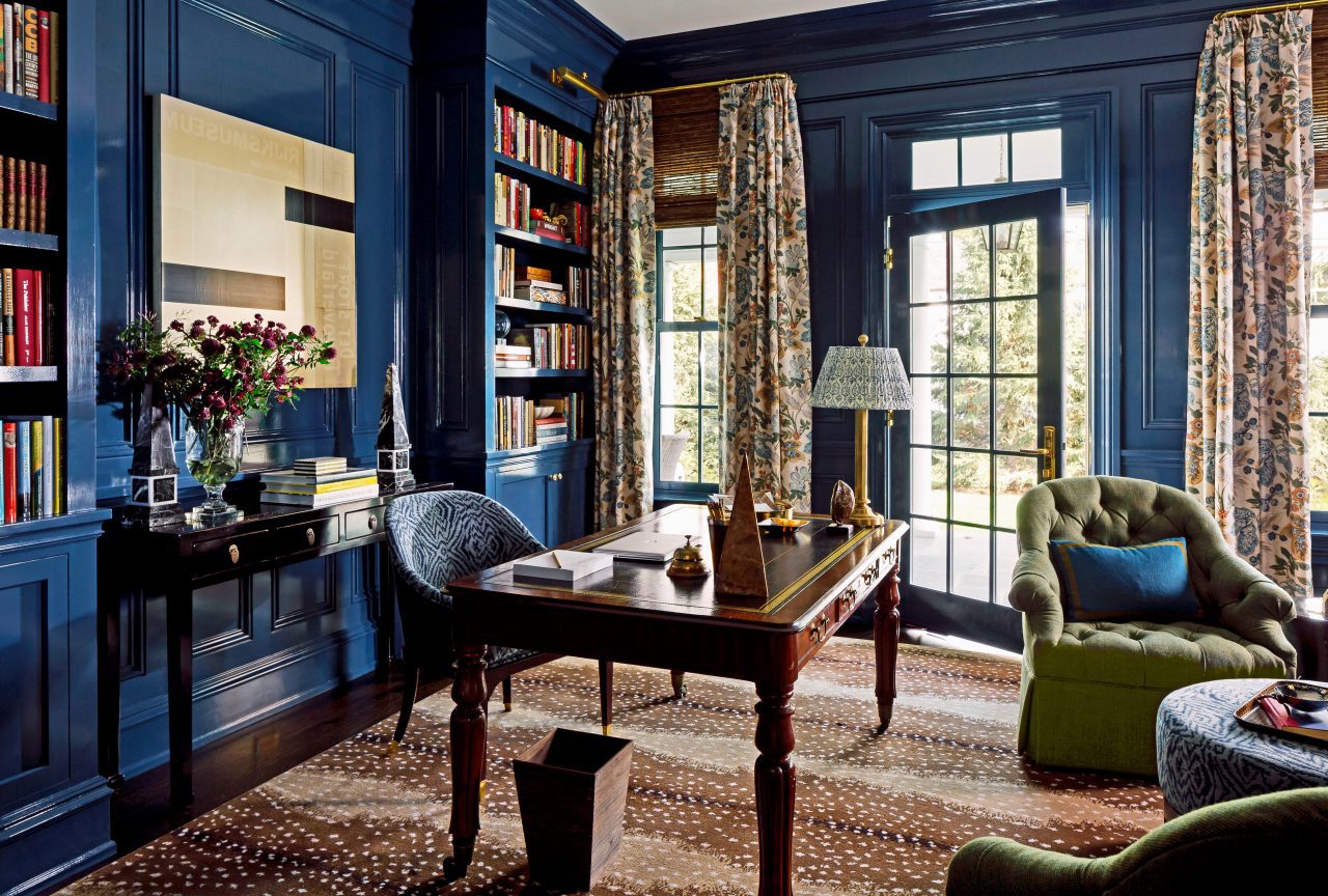 Ashley Whittaker Blue Lacquered Walls Antelope Carpet Darien Residence Read Mckendree 4 The Glam Pad