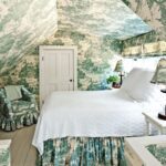attic-bedroom-slanted-walls-eaves-toile-wallpaper