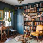 christmas-library-blue-paint