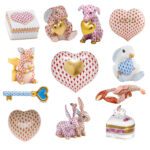 scully & scully valentines day herend figurines fishnet