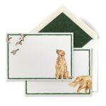 Golden Retriver stationery card – White Background