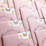 pink envelopes modern usps stamps