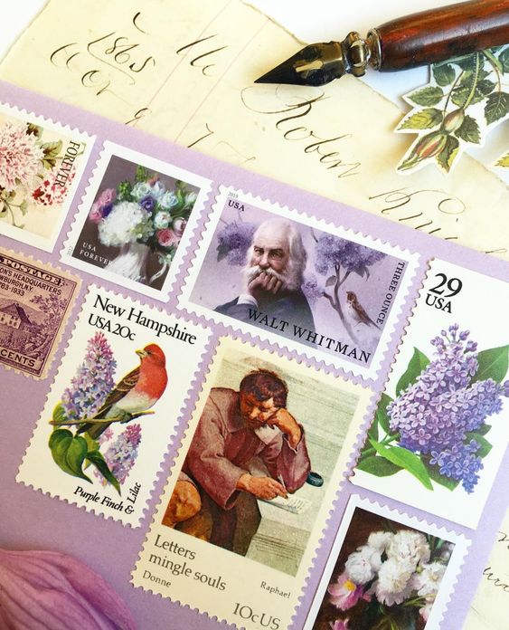10 Letters & Envelopes Postage Stamps // Letters Mingle Souls // Vinta –  Edelweiss Post