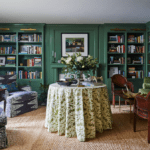 meredith-ellis-lacquered-dark-green-forest-emerald-office-library-study-the-glam-pad