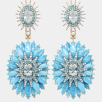 Starburst Earrings with Diamond, Paraiba Tourmaline, Aquamarine and Turquoise