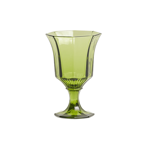 Green Pressed Wine Glasses