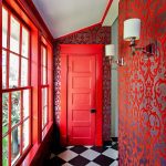 red-painted-door-millwork-wallpaper