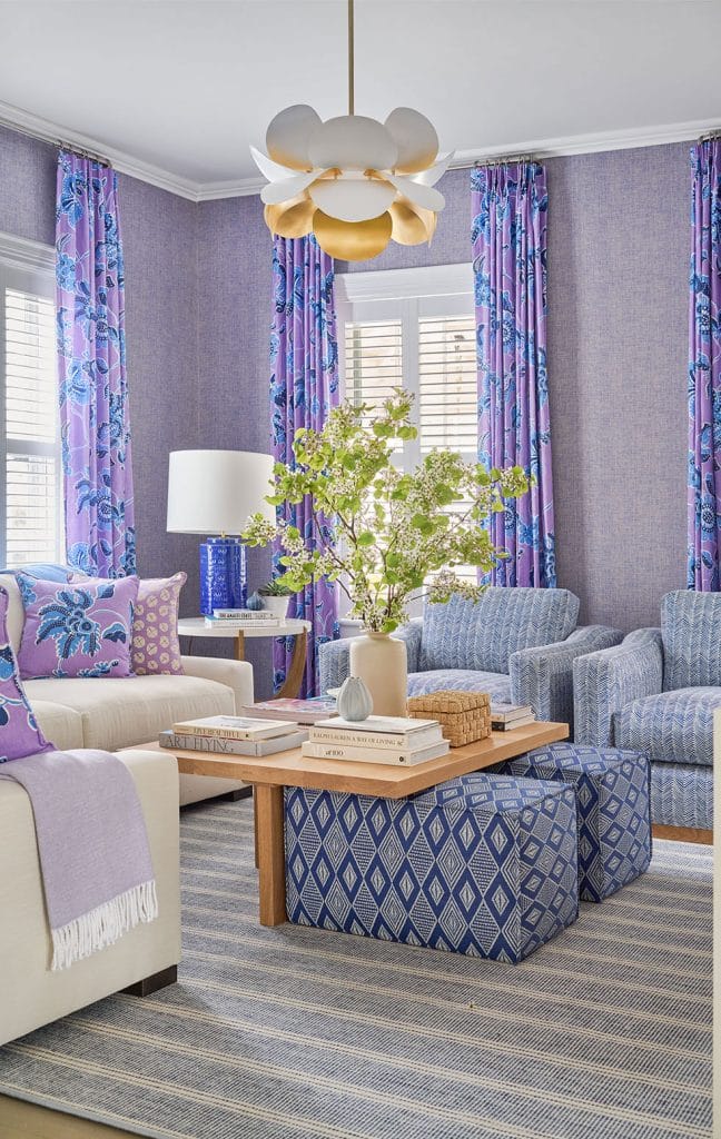 Liddle Blue nina liddle purple blue family room chic chandelier - The Glam Pad